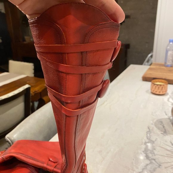Red Leather Boots - new without tags - Picture 6 of 13